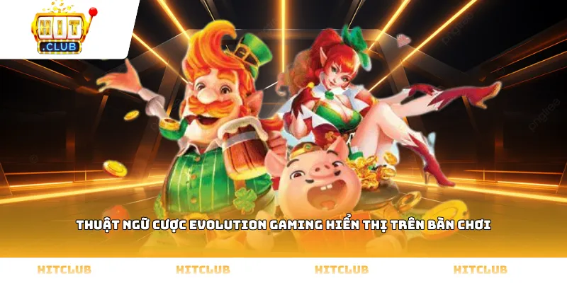 Thuật ngữ cược Evolution Gaming hiển thị trên bàn chơi